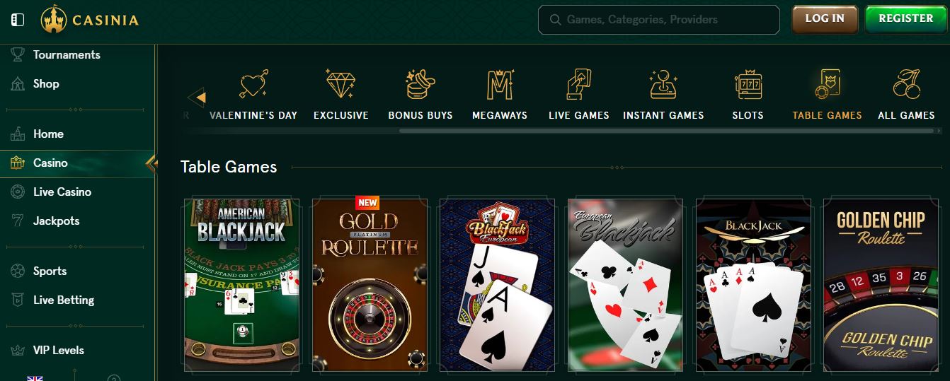 Juega al blackjack y ruleta en la sección de mesa